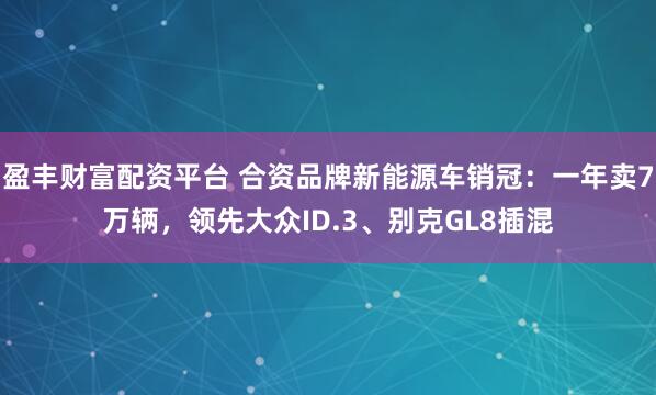 盈丰财富配资平台 合资品牌新能源车销冠：一年卖7万辆，领先大众ID.3、别克GL8插混